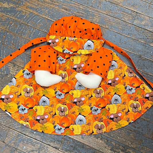 Goose Clothes Complete Holiday Goose Outfit Fall Puppy Pumpkin Flower Dress and Hat