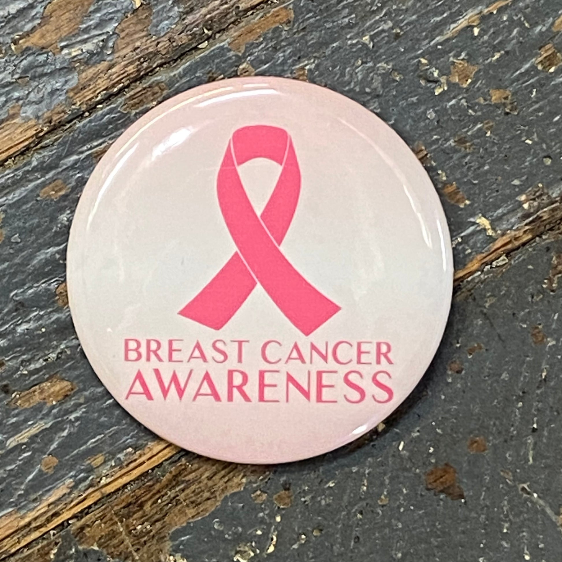 Pink Ribbon Breast Cancer Awareness Button