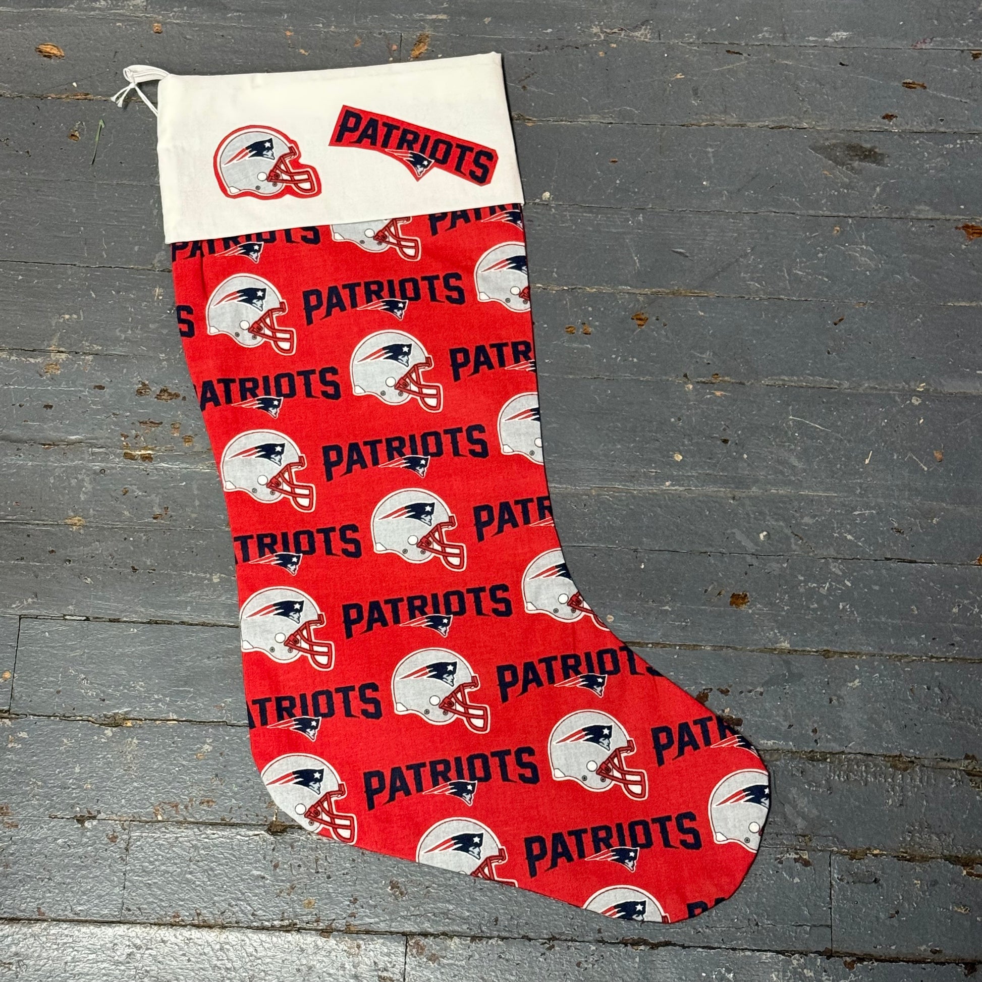 Handcrafted Holiday Stocking NFL New England Patriots Football