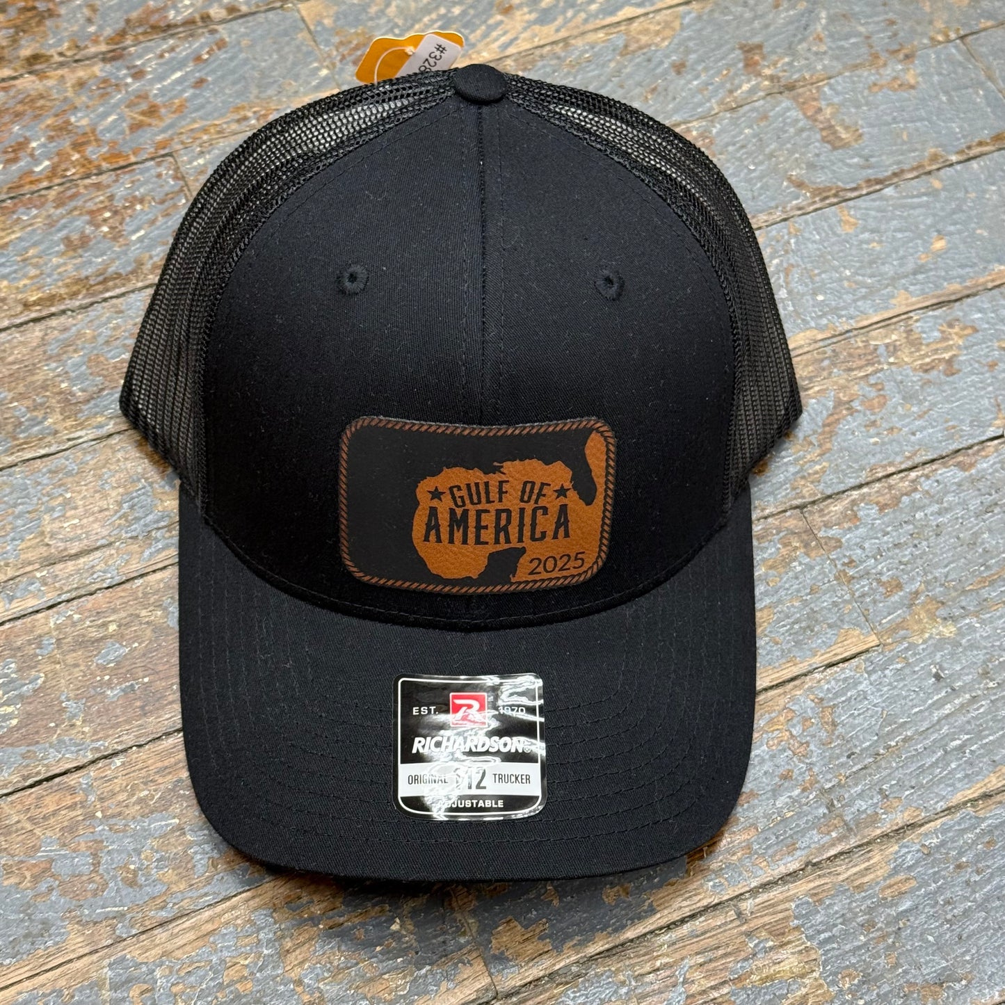 Gulf of America Leather Patch Trucker Ball Cap Black