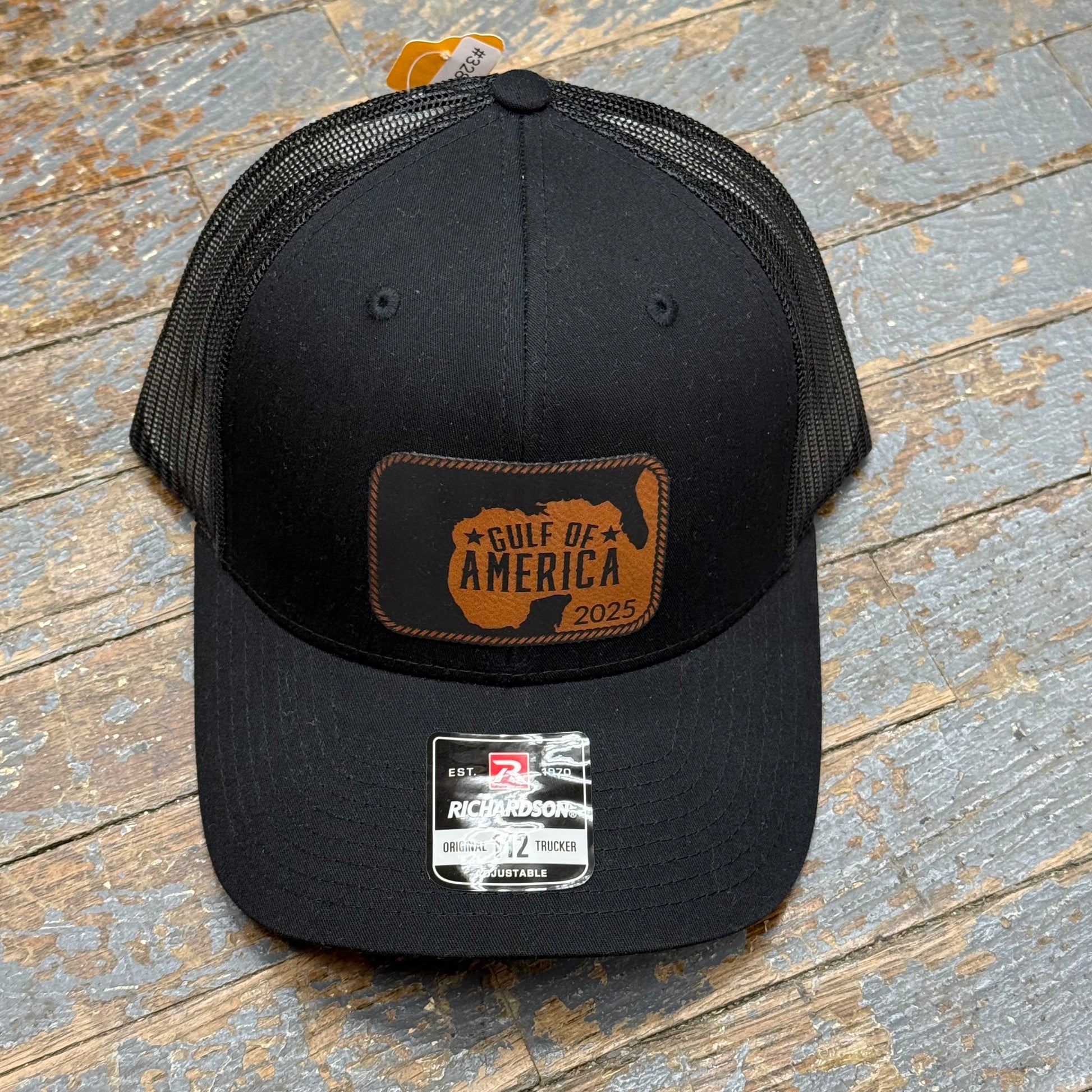 Gulf of America Leather Patch Trucker Ball Cap Black