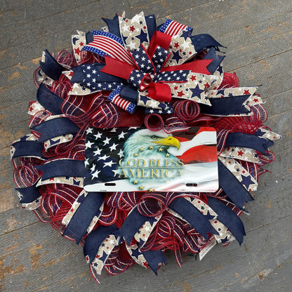 Americana Eagle USA Patriotic Holiday Wreath Door Hanger