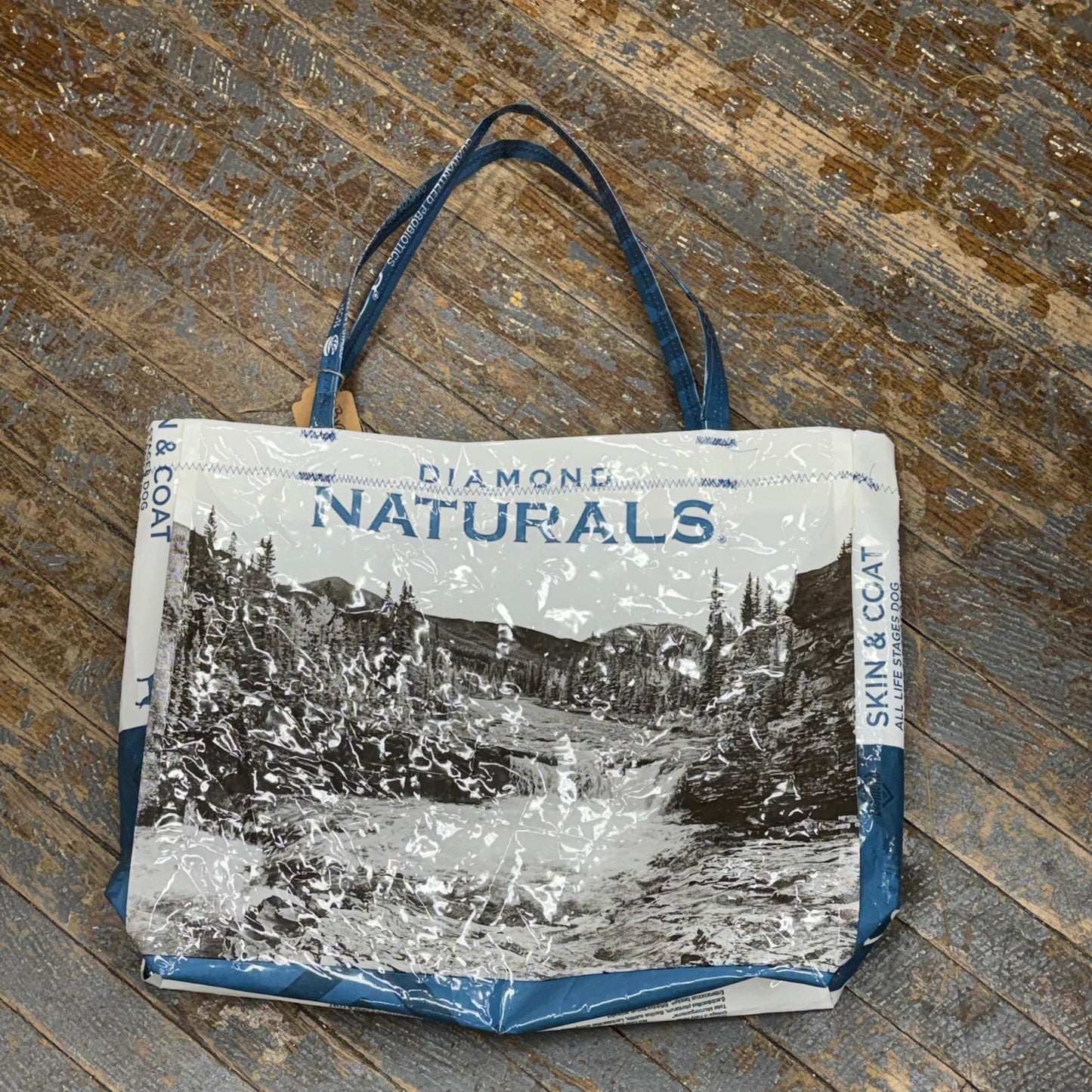 Upcycled Tote Purse Feed Bag Handmade Seed Diamond Naturals Handle Bag