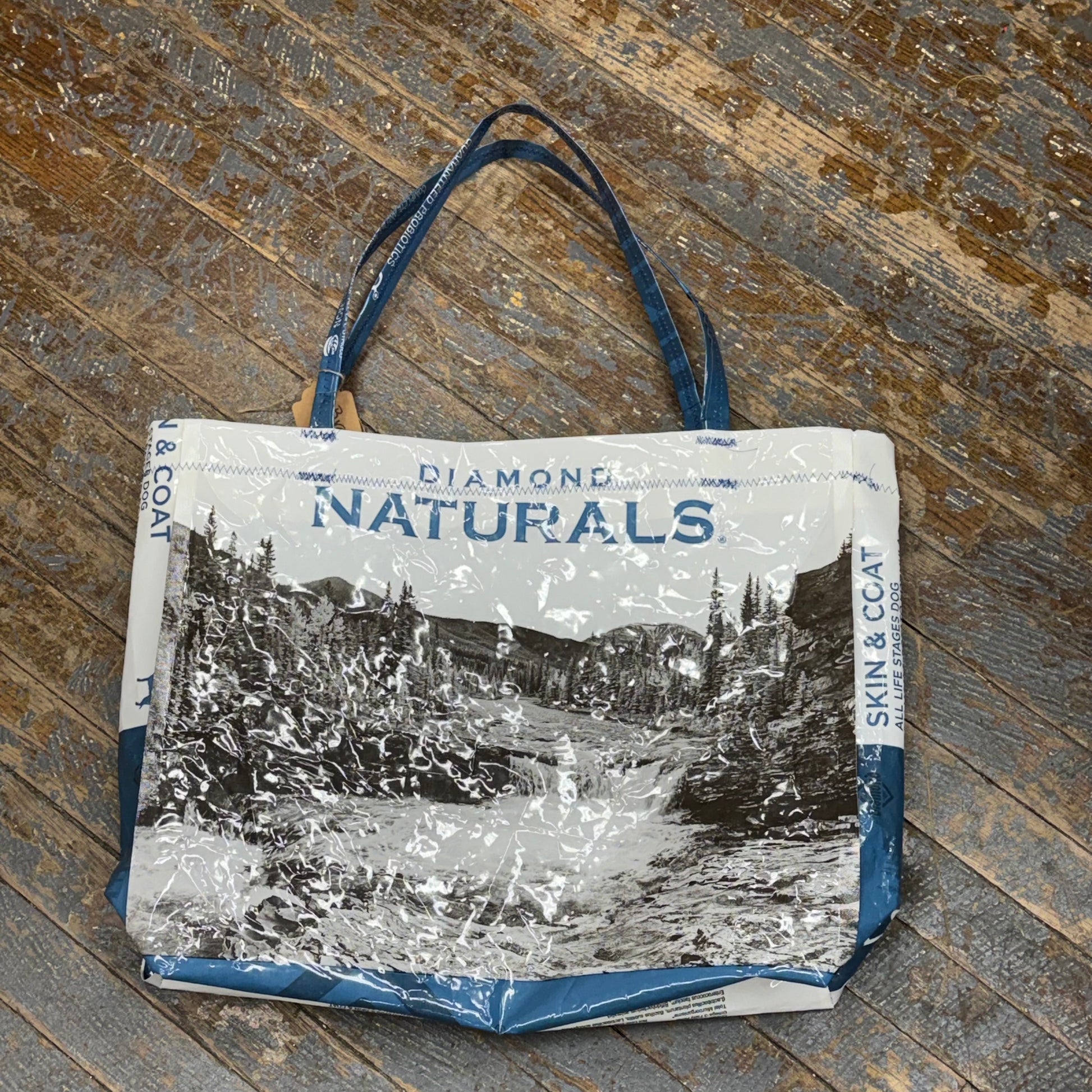 Upcycled Tote Purse Feed Bag Handmade Seed Diamond Naturals Handle Bag