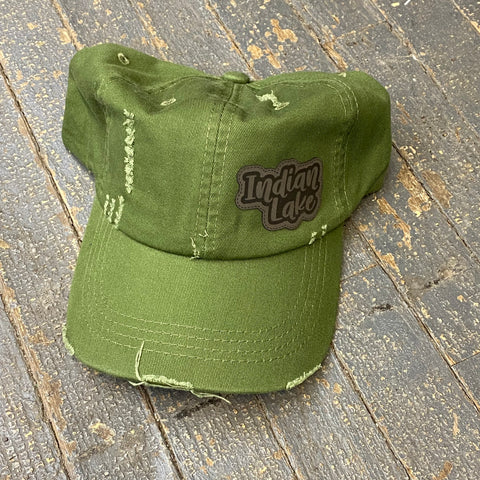 Indian Lake Patch Moss Green Rugged Ball Cap Hat
