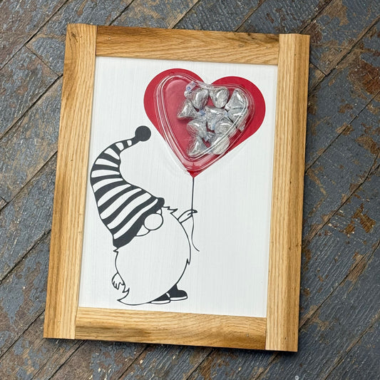 Hand Painted Wooden Sign Gnome Heart Kiss Candy
