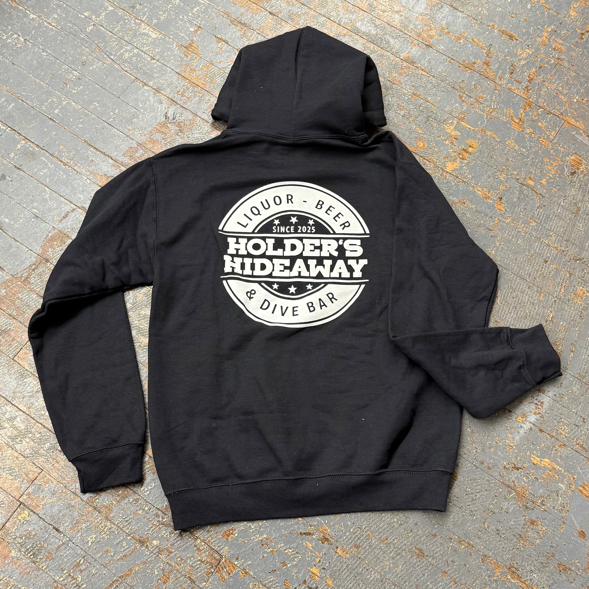 Holders Hideaway Logo Black Hoody Graphic Designer Sweatshirt