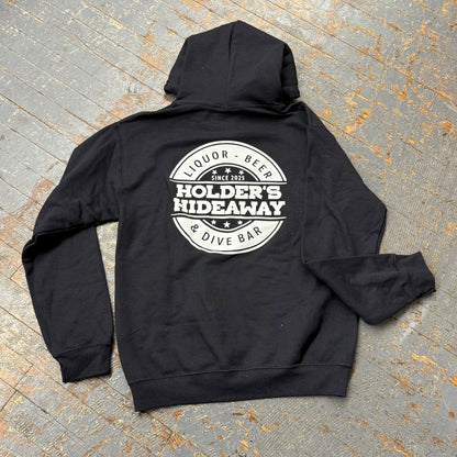 Holders Hideaway Logo Black Hoody Graphic Designer Sweatshirt