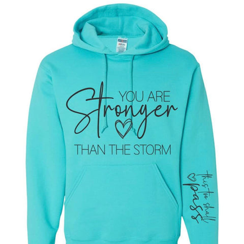 Stronger Than Storm Graphic Designer Long Sleeve Hoodie Sweatshirt