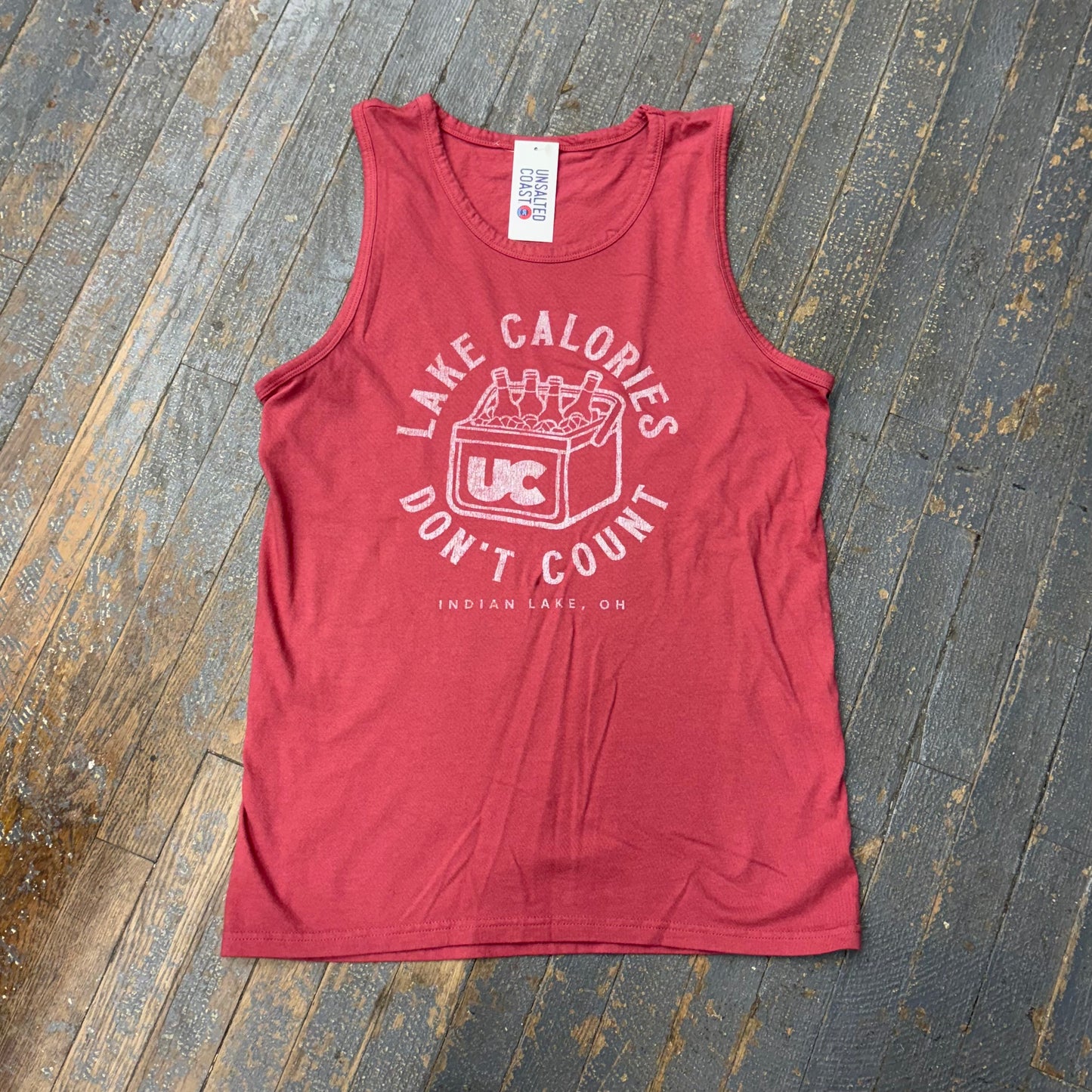 Lake Calories Indian Lake OH Red Graphic Designer Tank