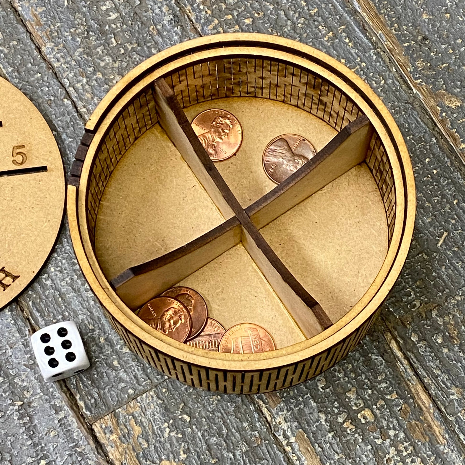 Wooden Coin Drop Tabletop Travel Game Indian Lake