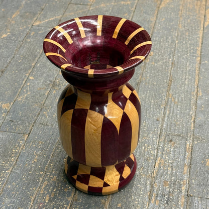 Hand Turned Wooden Vase Urn Maple Purple Heart