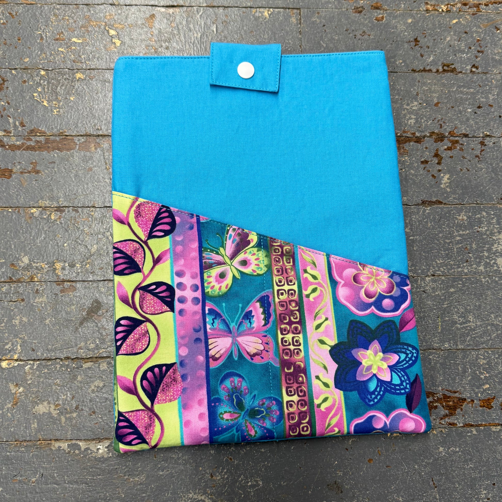 Handmade Fabric Cloth Tablet Holder Misc Blue Pink
