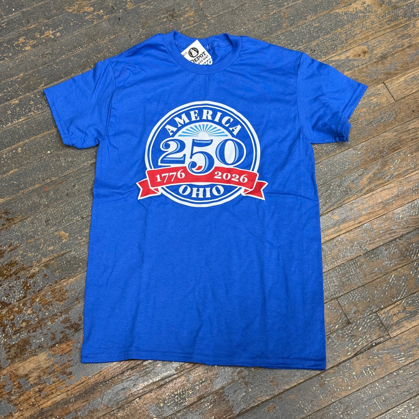 America 250 Ohio Blue Graphic Designer Short Sleeve T-Shirt
