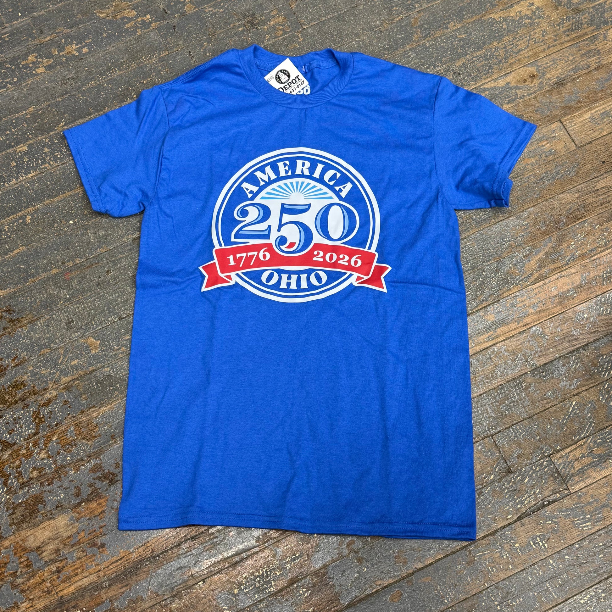 America 250 Ohio Blue Graphic Designer Short Sleeve T-Shirt