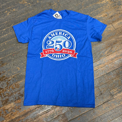 America 250 Ohio Blue Graphic Designer Short Sleeve T-Shirt