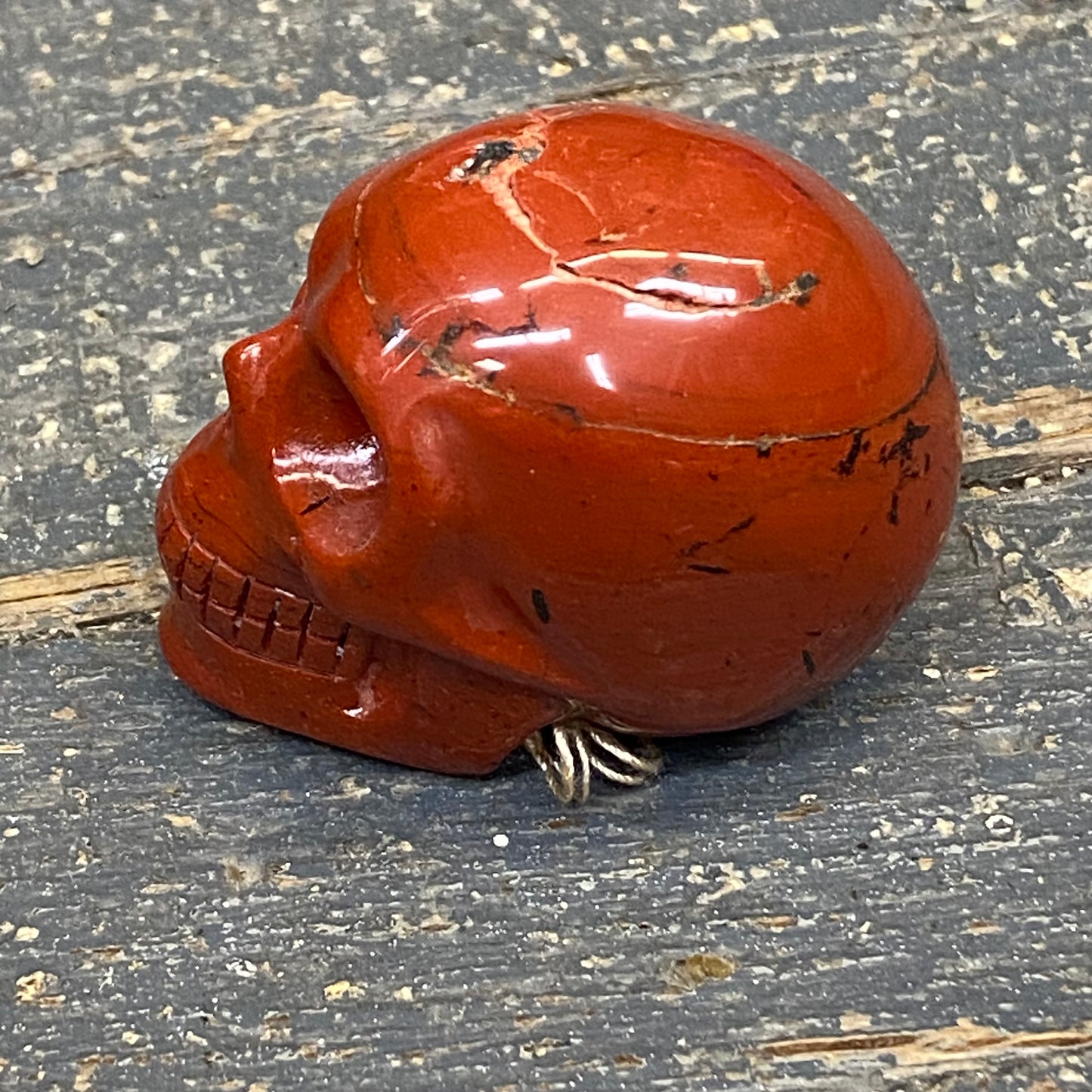 Skull Carving Solid Semiprecious Natural Gemstone Small Red