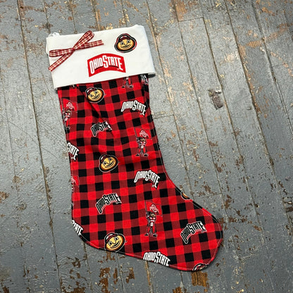 Handcrafted Holiday Stocking Ohio State Buckeyes Brutus Football
