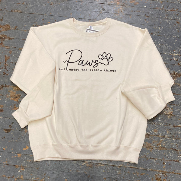 Paws Enjoy Little Things Graphic Designer Long Sleeve Crew Neck Sweatshirt