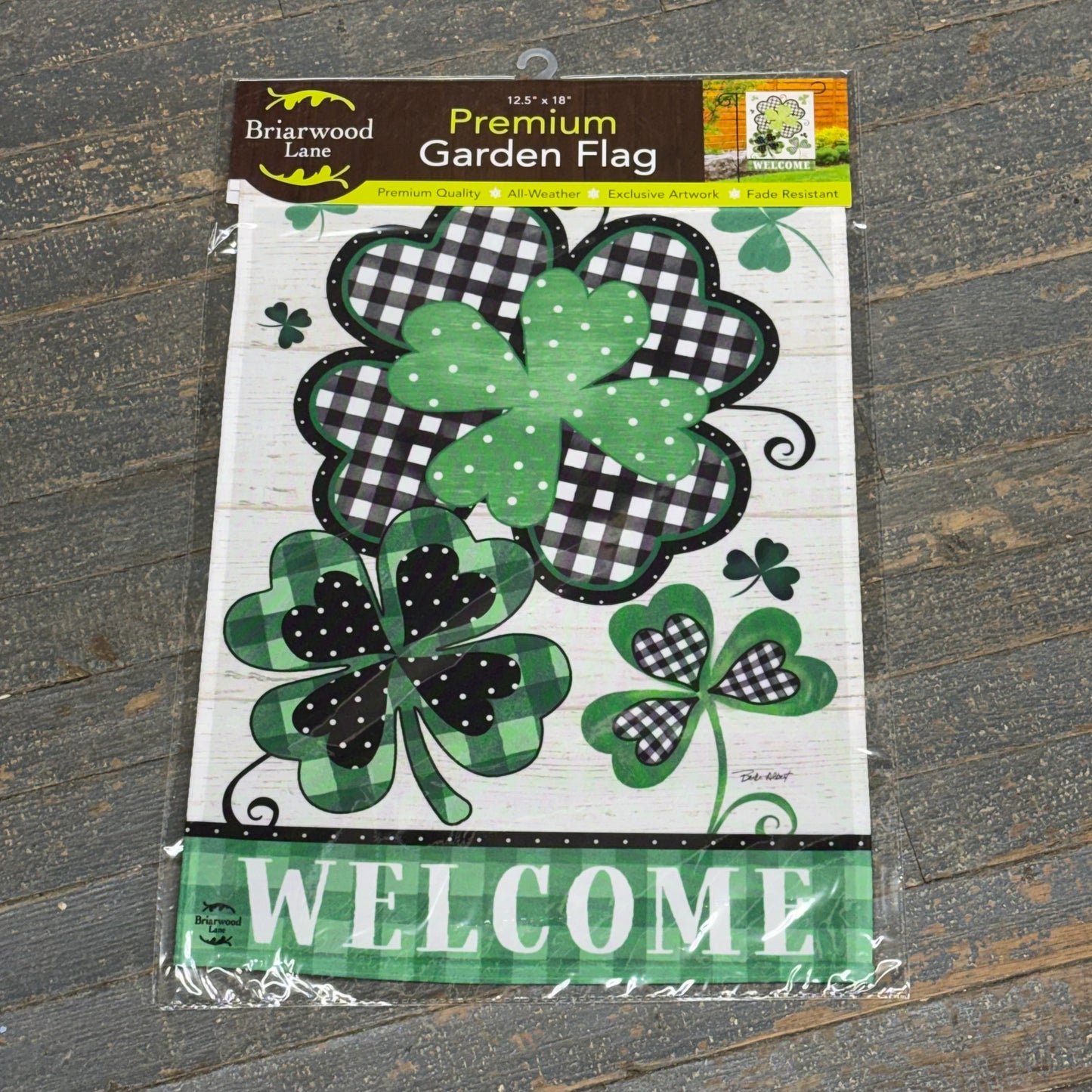 Patterned Shamrocks Holiday Garden Flag