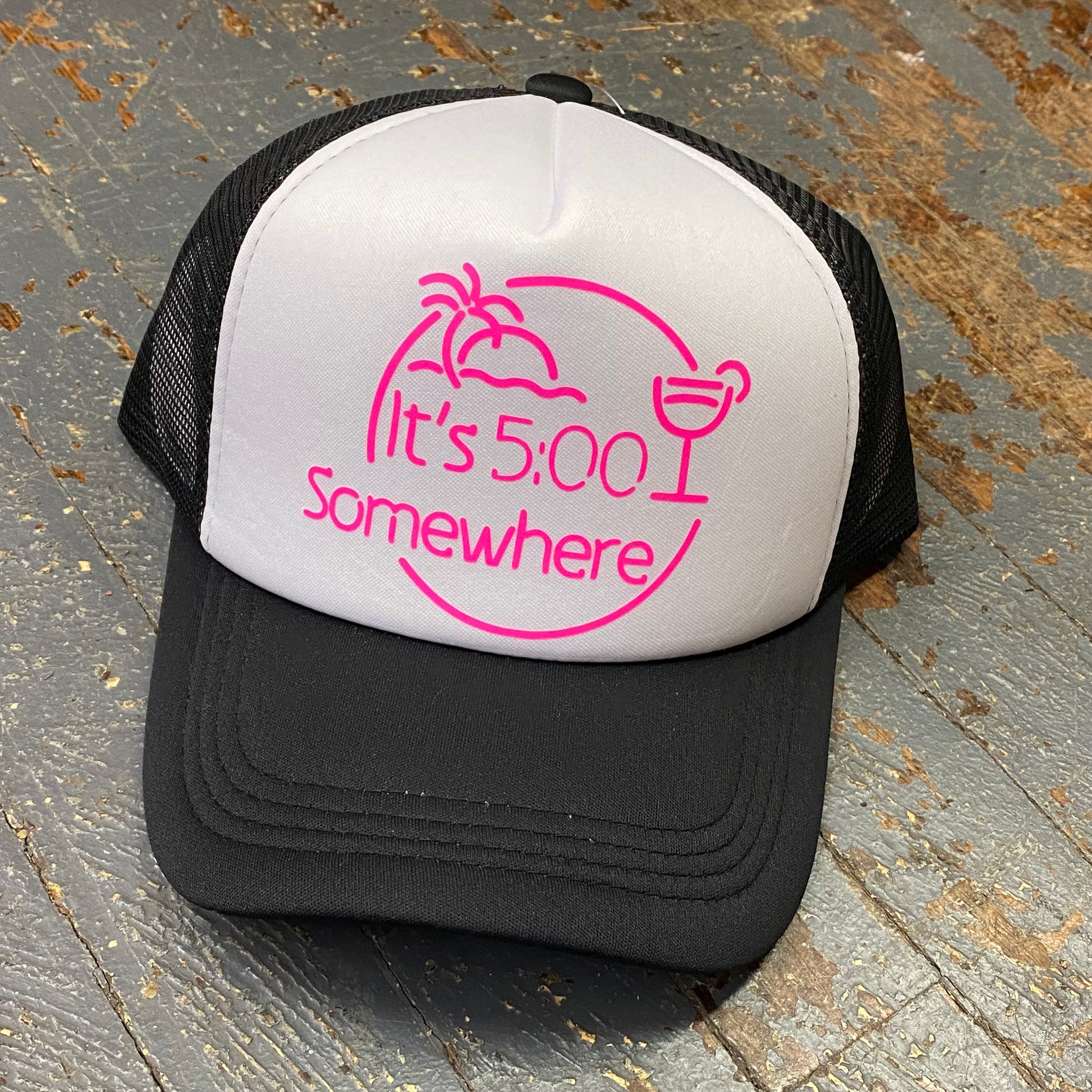 It's 5:00 Somewhere Soft Trucker Ball Cap Black