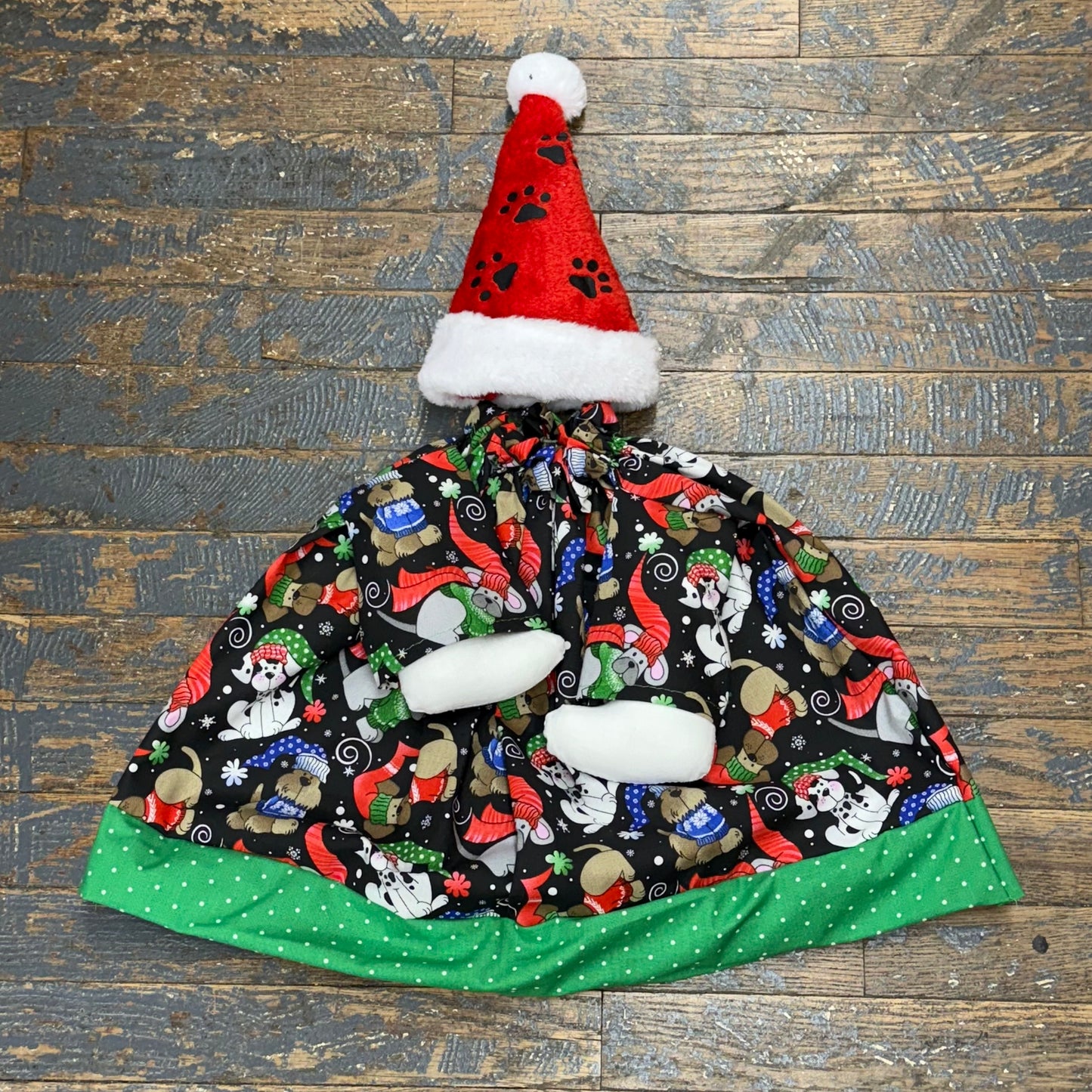 Goose Clothes Complete Holiday Goose Outfit Winter Puppy Dog Santa Claus and Hat Costume
