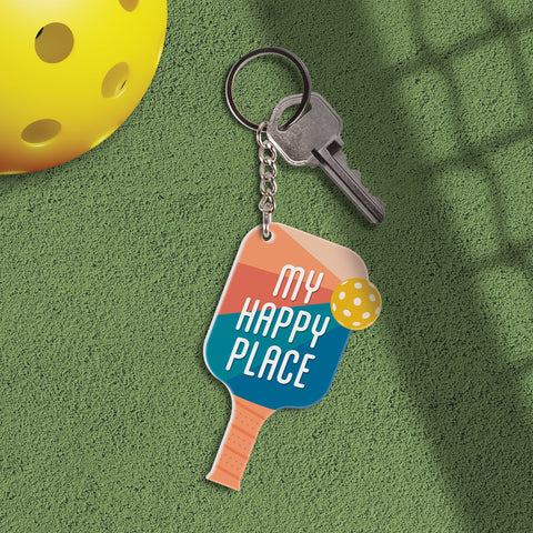 Pickleball Paddle Key Chain My Happy Place