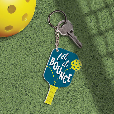 Pickleball Paddle Key Chain Let It Bounce