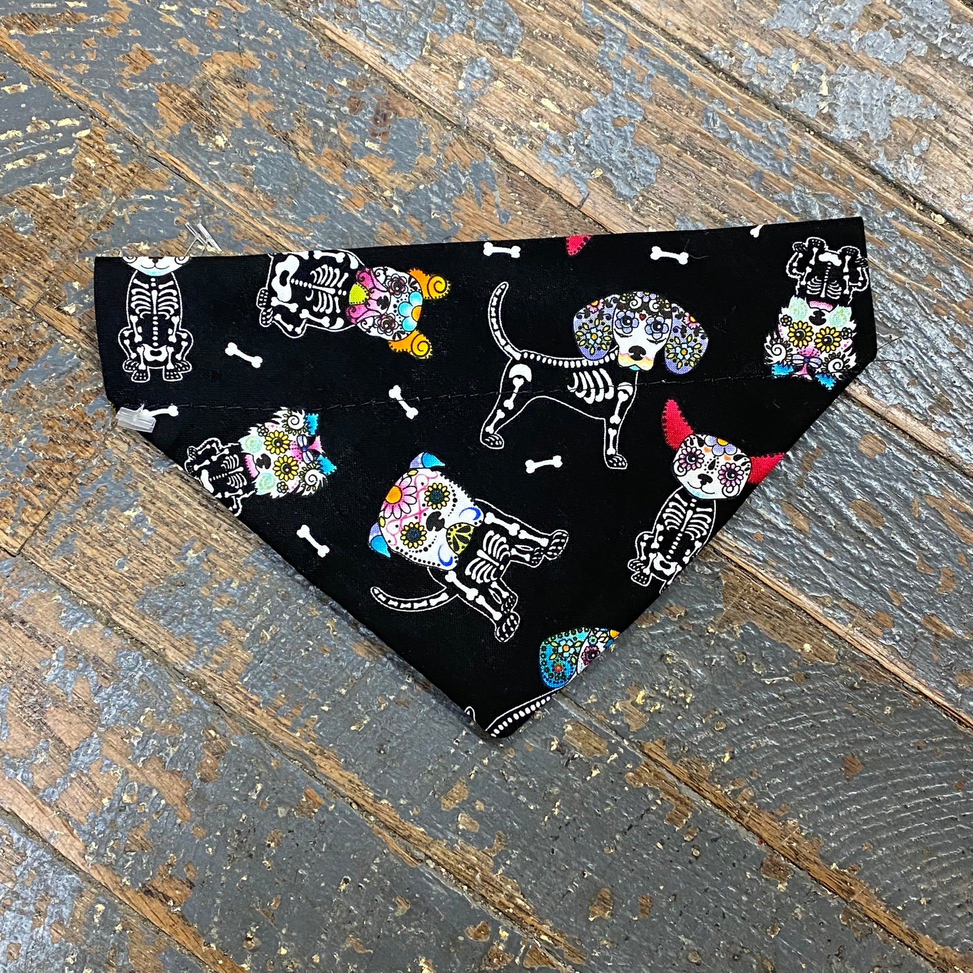 Skeleton Sugar Skull Dog Collar Pet Bandanna Neck Scarf