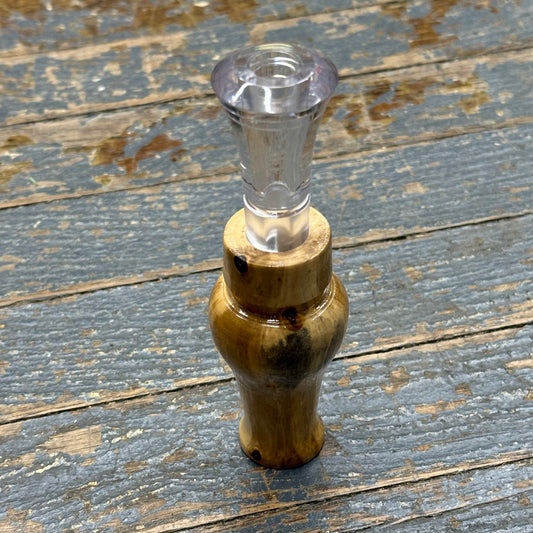 Handmade Duck Call White Maple Wood Clear Insert #3