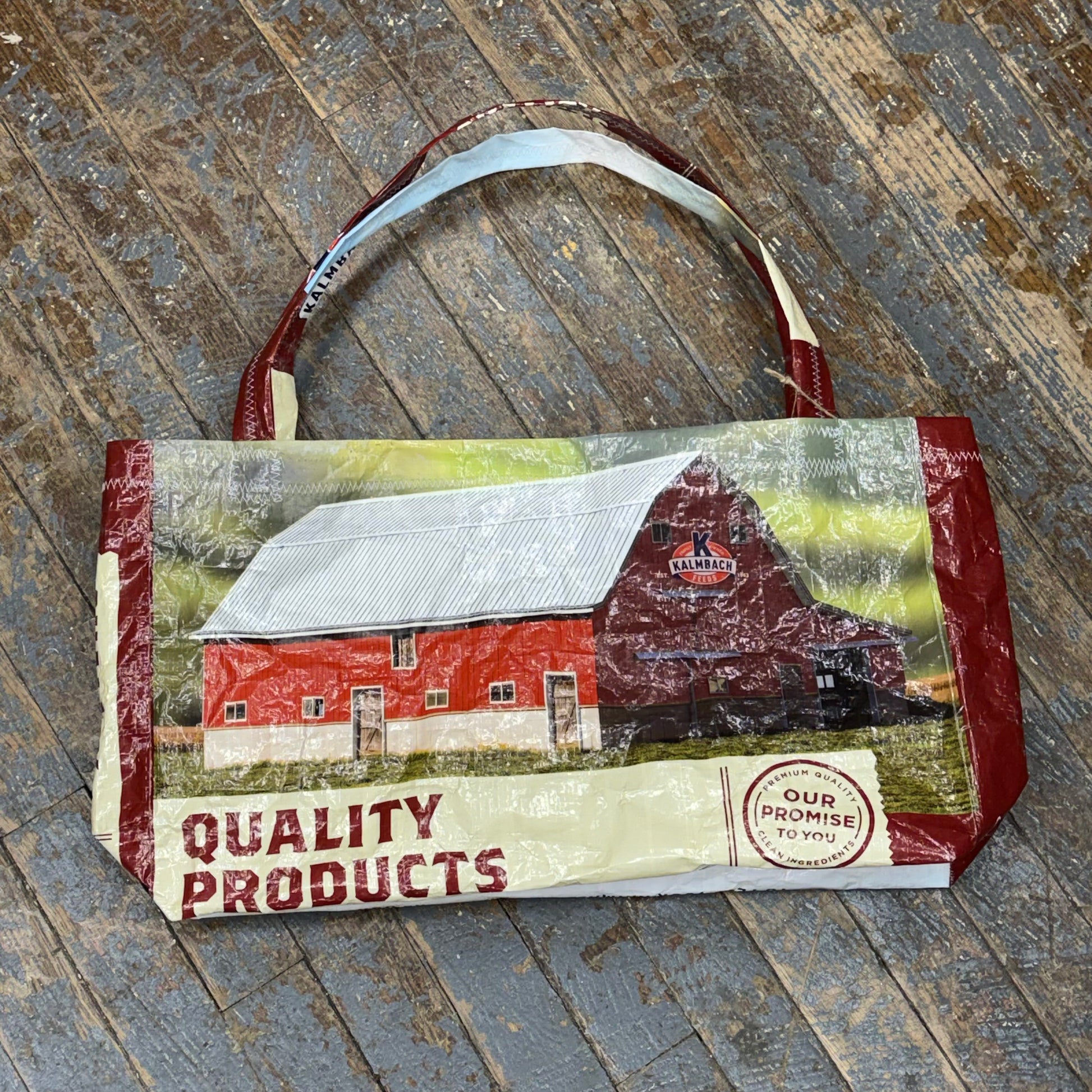 Upcycled Tote Purse Feed Bag Handmade Seed Kalmback Feeds Handle Bag
