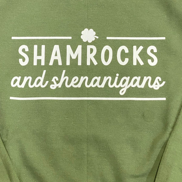 Shamrocks Shenanigans Crew Neck Moss Green Graphic Designer Sweatshirt