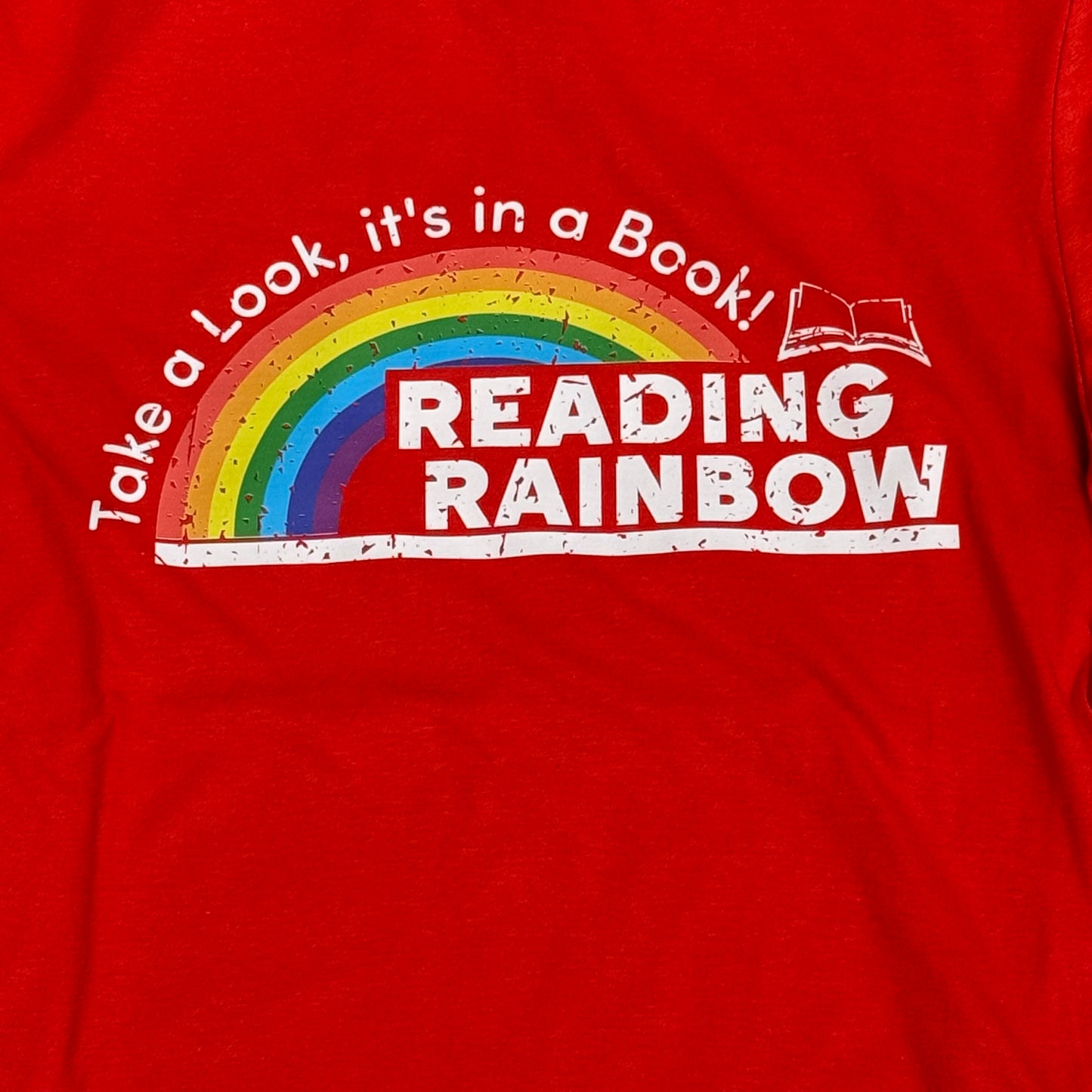 Reading Rainbow Red Graphic Designer Short Sleeve T-Shirt