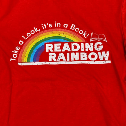 Reading Rainbow Red Graphic Designer Short Sleeve T-Shirt