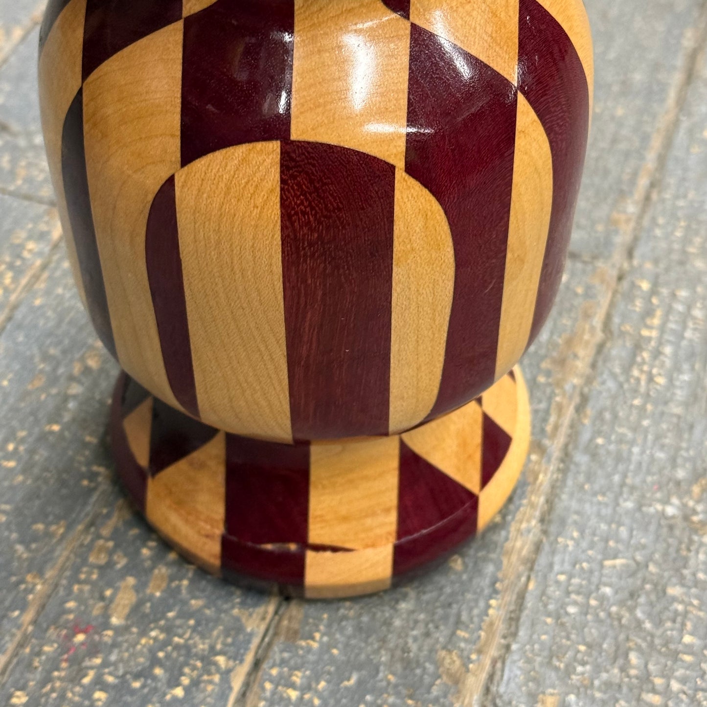 Hand Turned Wooden Vase Urn Maple Purple Heart