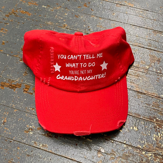 Tell Me What To Do Granddaughter Painted Red Ball Cap