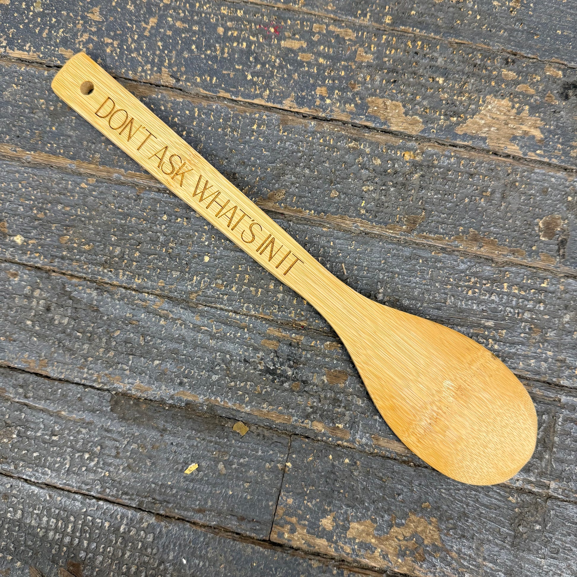 Wood Engraved Kitchen Utensil Chili Soup Spoon Don't Ask What's In It
