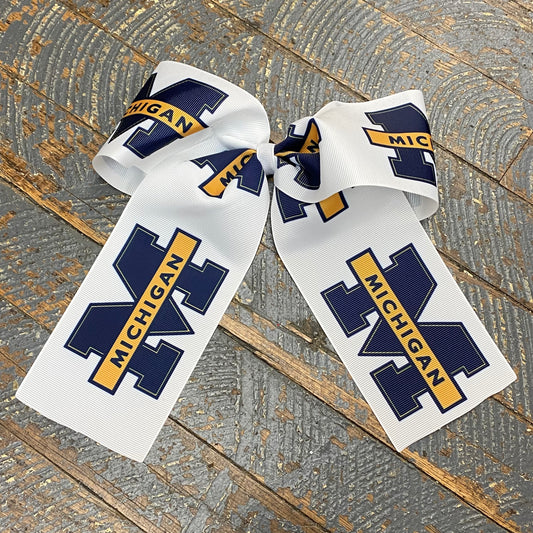 Hair Clip Ribbon Headband Cheer Team Spirit Big JoJo Bow Michigan Wolverines