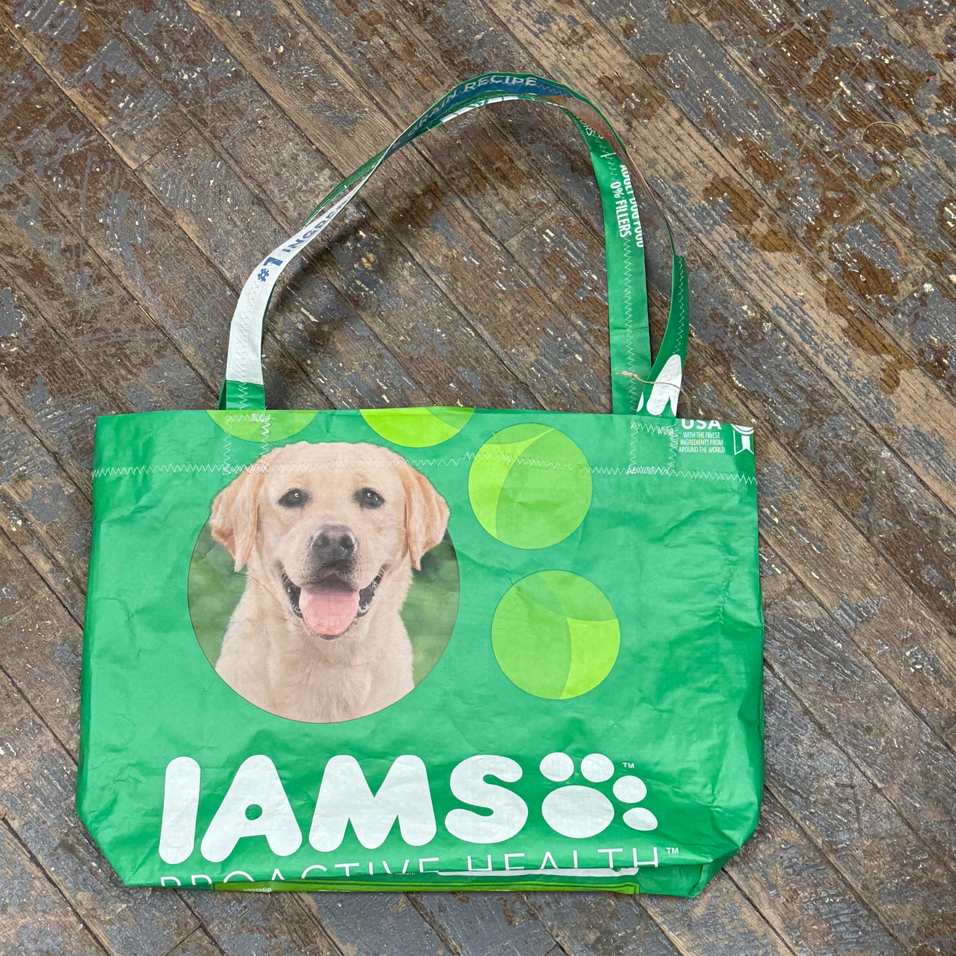 Upcycled Tote Purse Feed Bag Handmade Dog Puppy Seed Iams Handle Bag