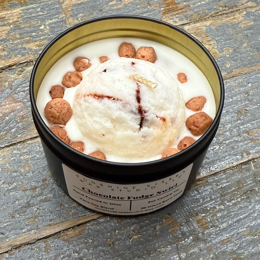 Chocolate Fudge Swirl Sunshine Kisses Melt Bar Tin Candle