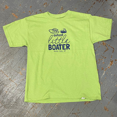 Cutest Little Boater Indian Lake Oh Graphic Designer Short Sleeve Child Youth T-Shirt Kiwi Green