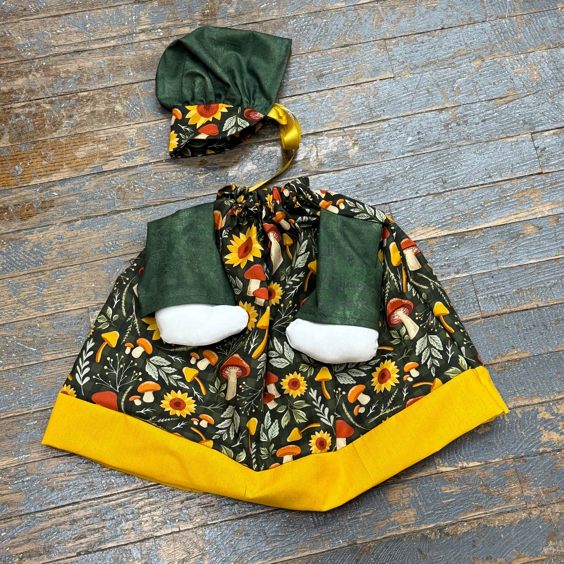 Goose Clothes Complete Holiday Goose Outfit Garden Mushroom Dress and Hat Costume