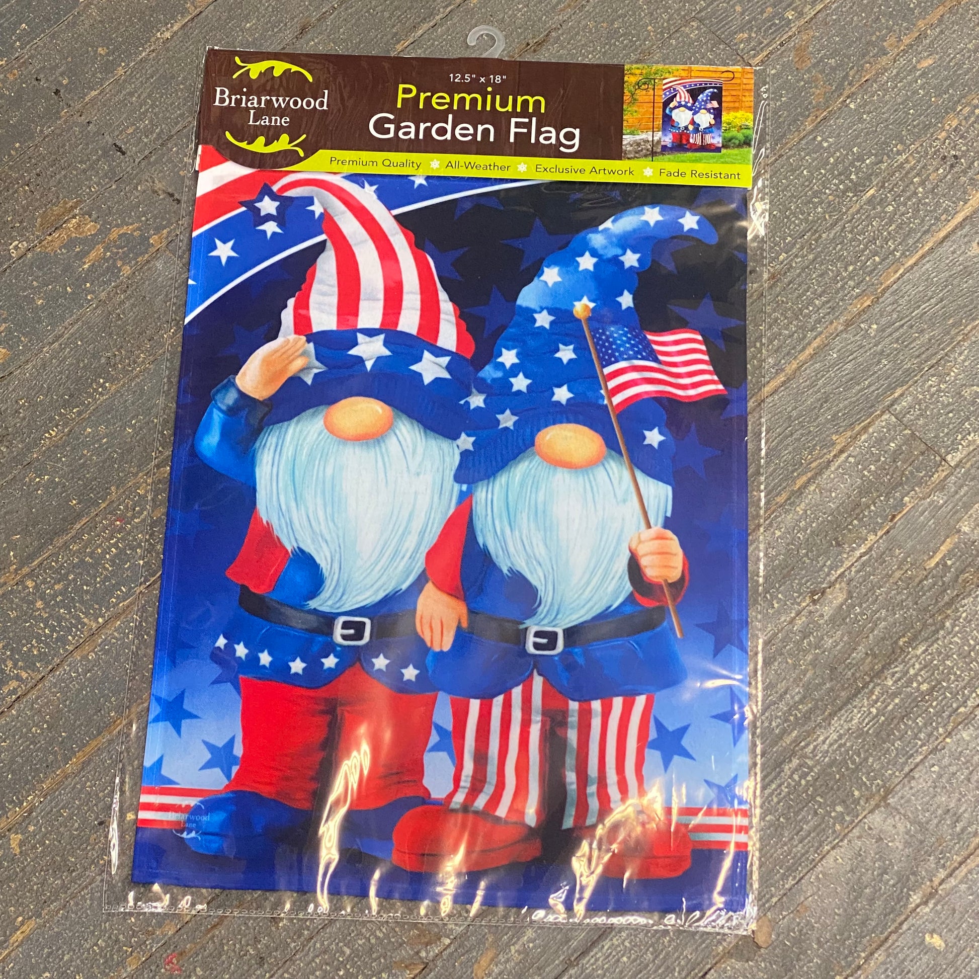 Patriotic Gnome Garden Flag