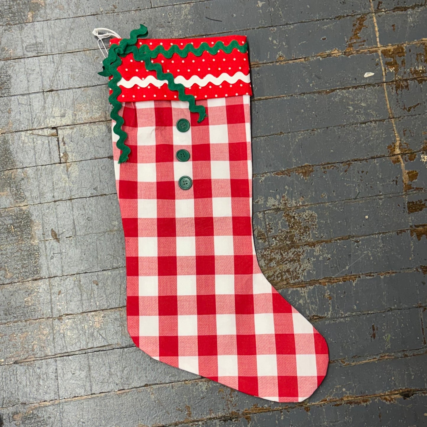 Handcrafted Holiday Stocking Red Plaid