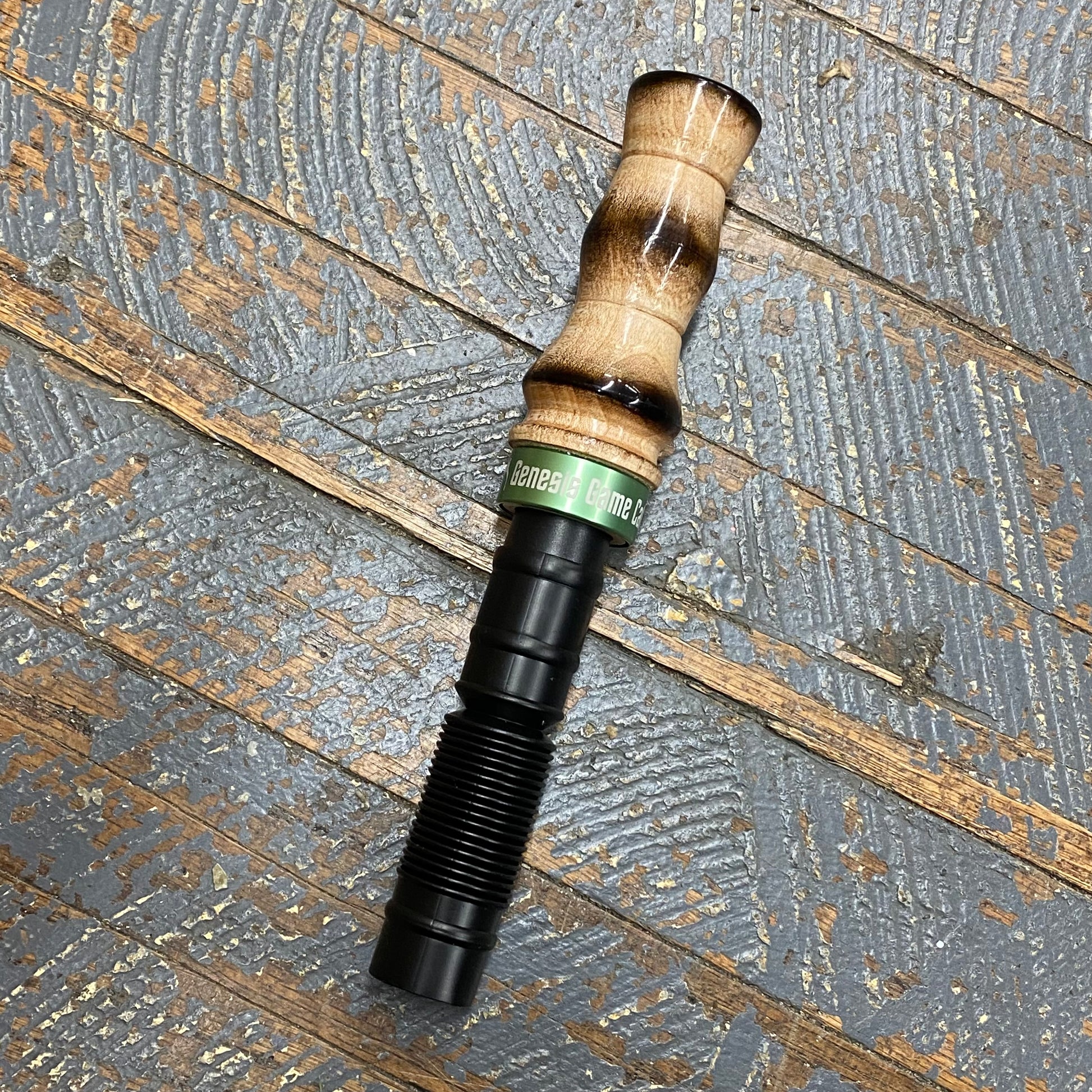 Genesis Game Calls Deer Grunt Call #17 Burnt Maple Wood Green Metal Ring