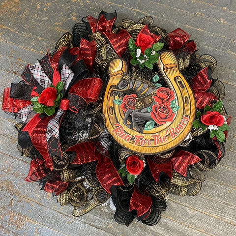 Run for the Roses Derby Holiday Wreath Door Hanger