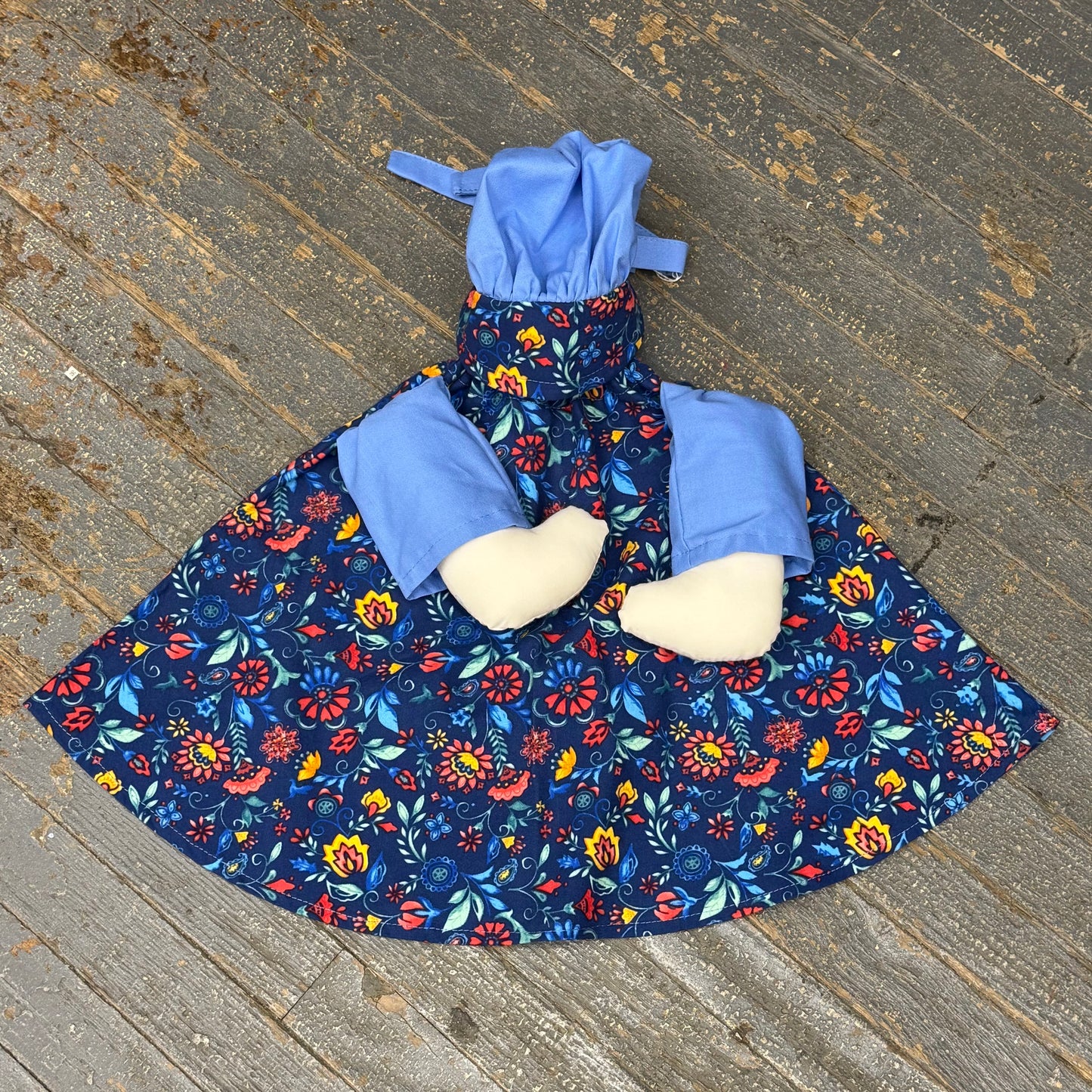 Clothes Complete Holiday Goose Outfit Blue Floral Flowers Dress and Hat Costume