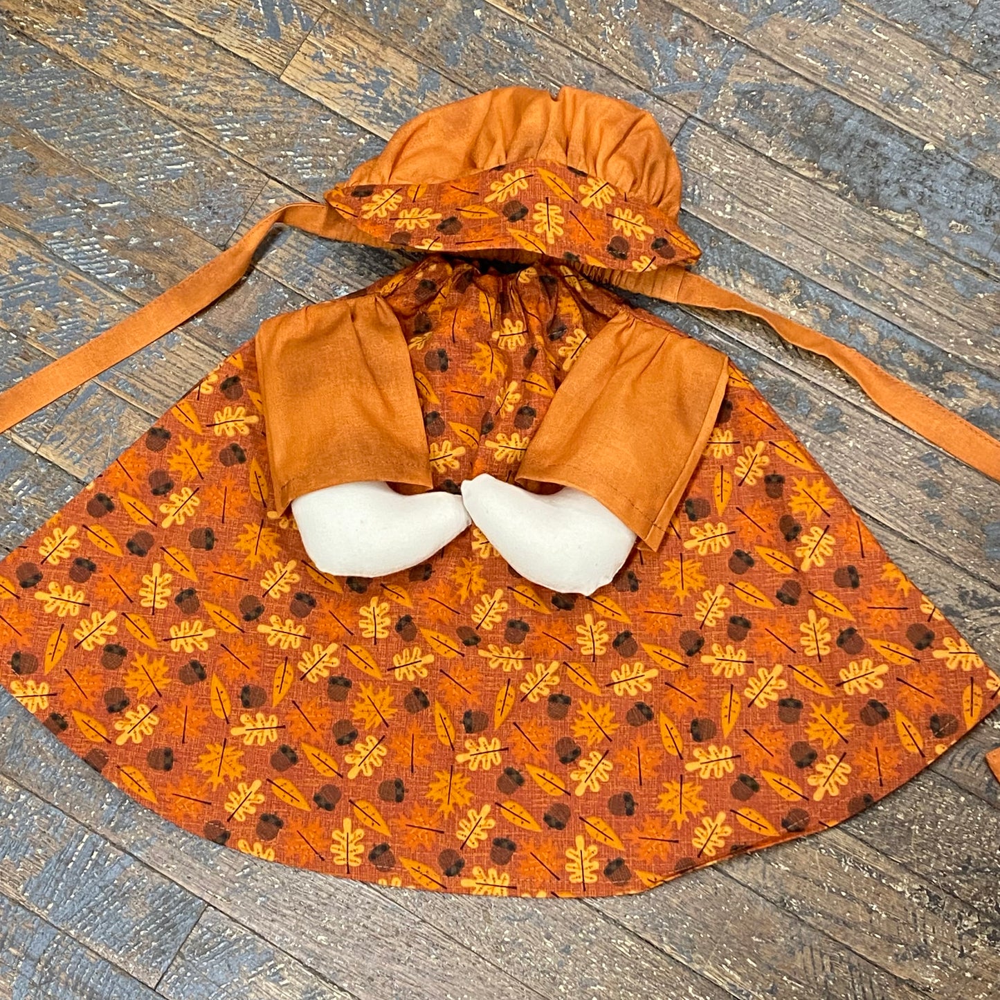 Goose Clothes Complete Holiday Goose Outfit Autumn Fall Leaves Dress and Hat Costume