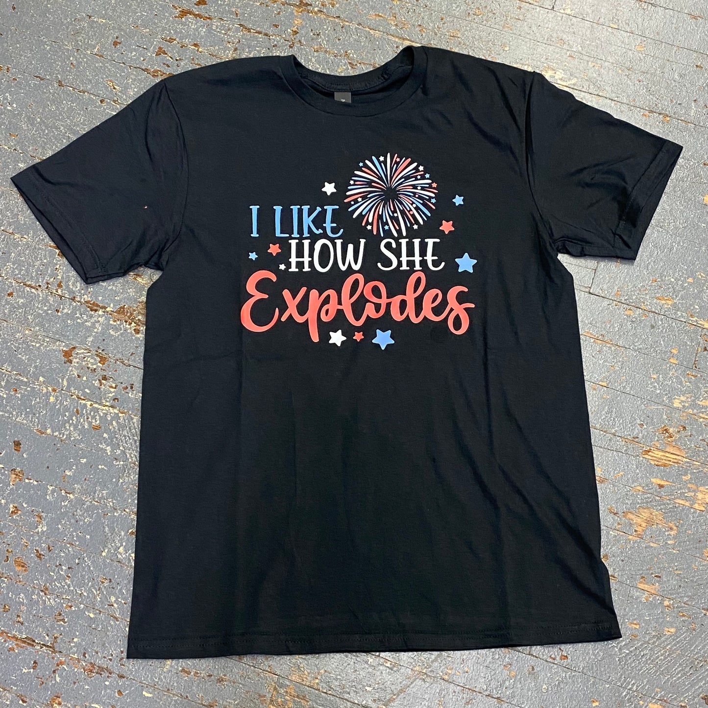 America Fireworks How She Explodes Graphic Designer Short Sleeve T-Shirt