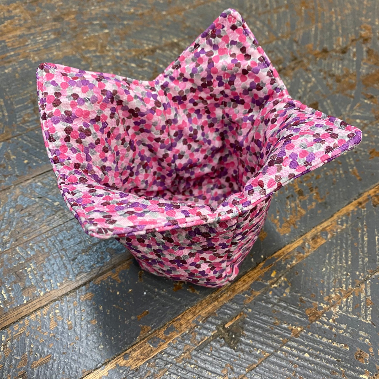 Handmade Fabric Cloth Ice Cream Bowl Coozie Cold Pad Holder Purple